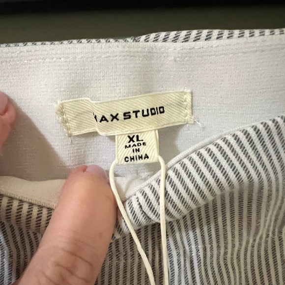 Max Stidio NWT pull on trouser high rise ankle length size XL blue and white - Picture 4 of 6